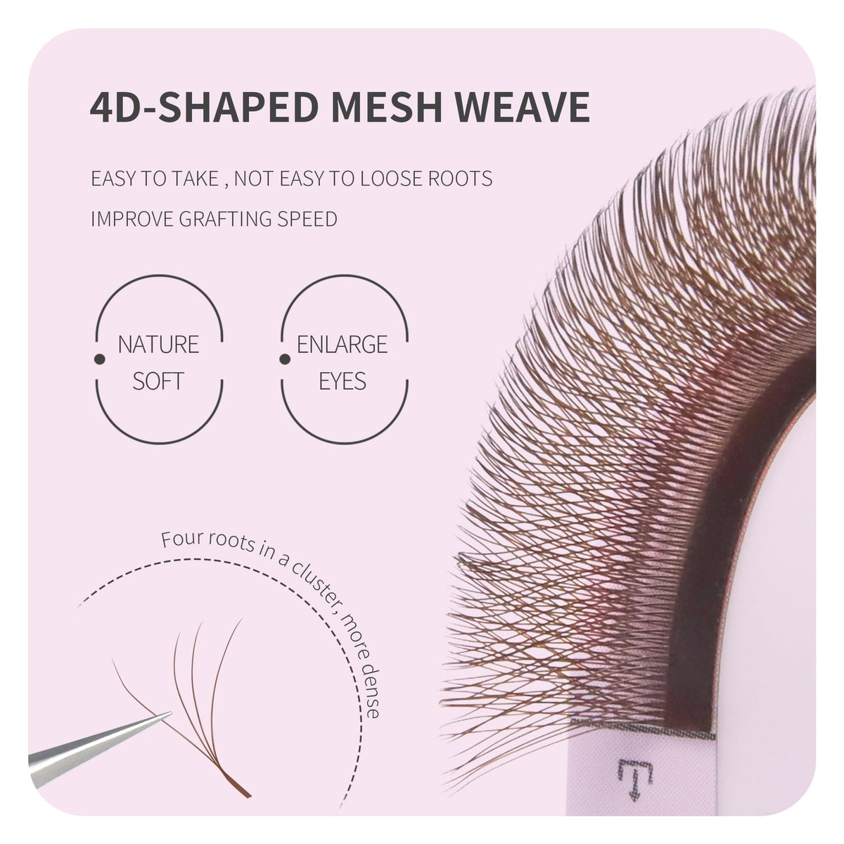 ANNAFRIS 4D Brown Premade Fan W Shape Eyelash Extensions 0.07 C Curl 8-15mm Mix Volume Self Fanning False Lashes Makeup Supplies Professional Use Lash Extension(0.07 C, 8-15mm Mix)