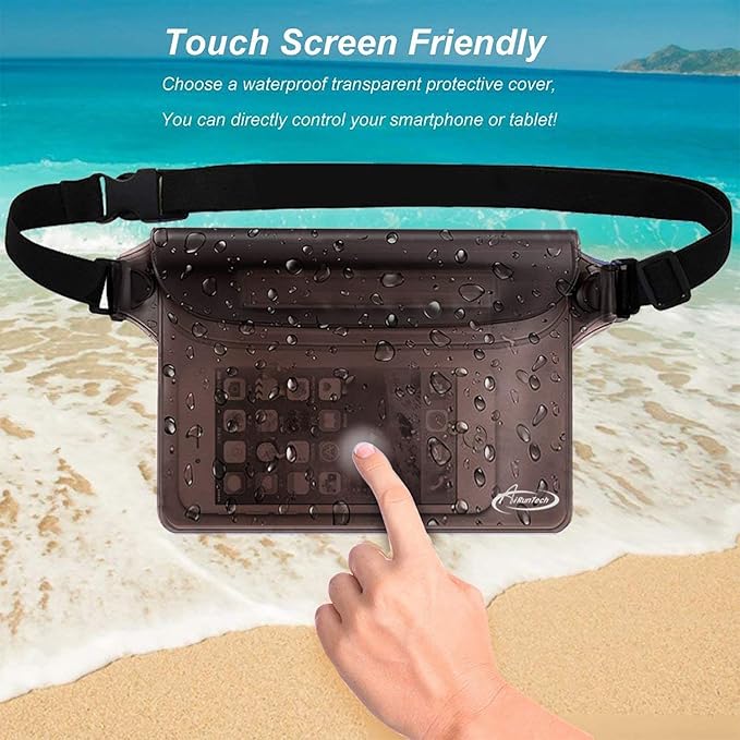 AiRunTech Waterproof Fanny Pack,Phone Pouch Dry Bag for Passport Wallet Purse,Floating Waterproof Bags for Travel Beach Swimming Kayaking Boating Cruise Accessories