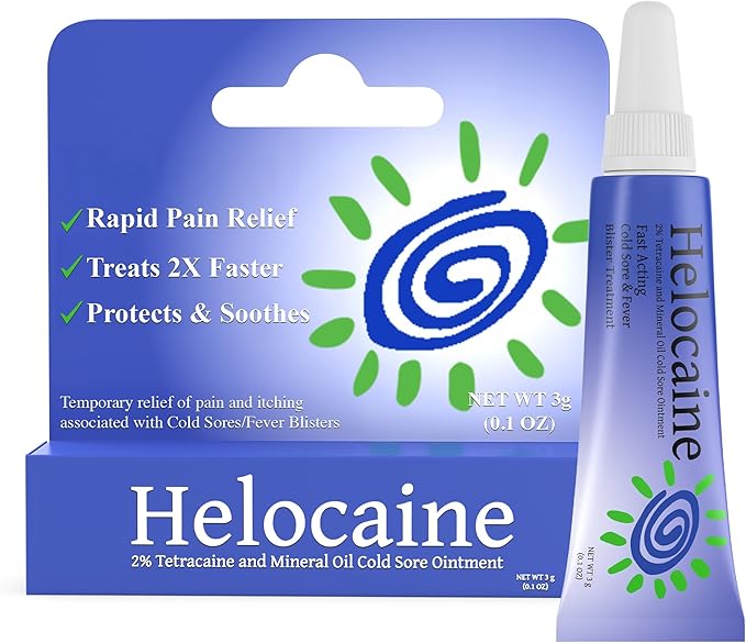Fast Acting Cold Sore Canker Sore Treatment for Lips & Inside Mouth, Oral and Topical Rapid Pain Relief Over-The-Counter, 3g, 0.1 oz Tube, 1 Pack