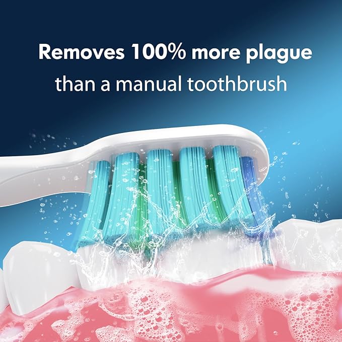 Electric Toothbrush for Adults Kids Electric Toothbrush Rechargeable Sonic Toothbrush Ultrasonic Toothbrush with Timer, 9 Brush Heads, 5 Cleaning Modes 4-Hour Charge Lasts 60 Days (New White)