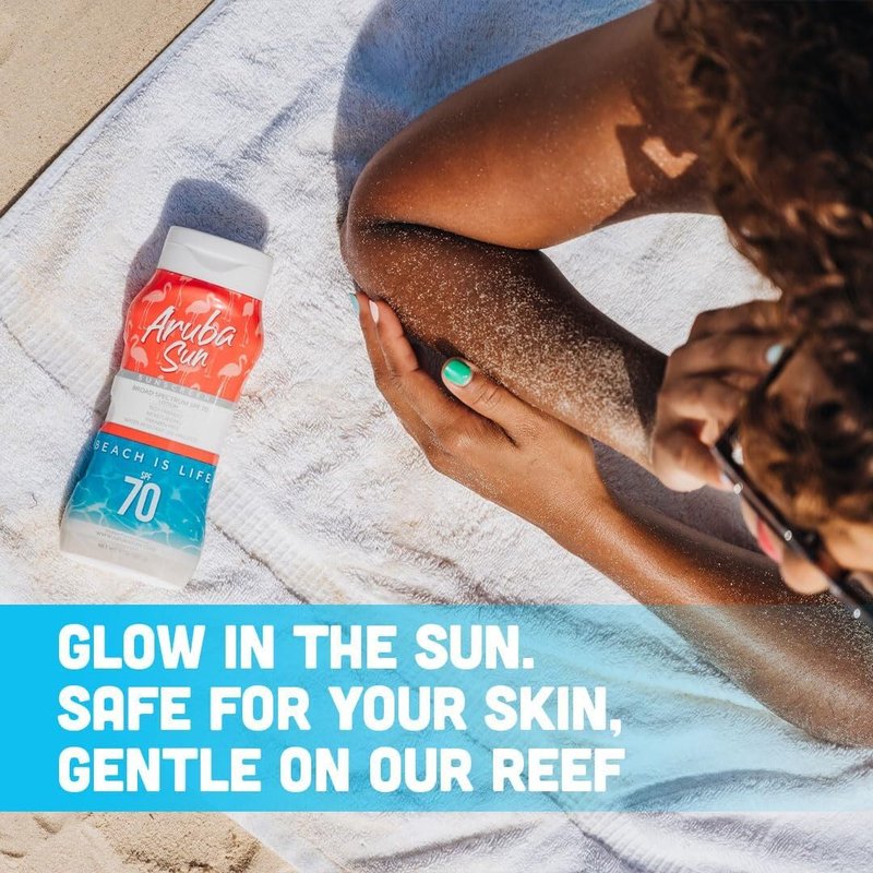Aruba Sun SPF 70 Sunscreen Lotion 16oz 2-Pack - Reef Act Compliant no 67 Octinoxate & Oxybenzone Free - Sun Screen Broad Spectrum UVA/UVB - Sunscreen Waterproof and Non-Greasy