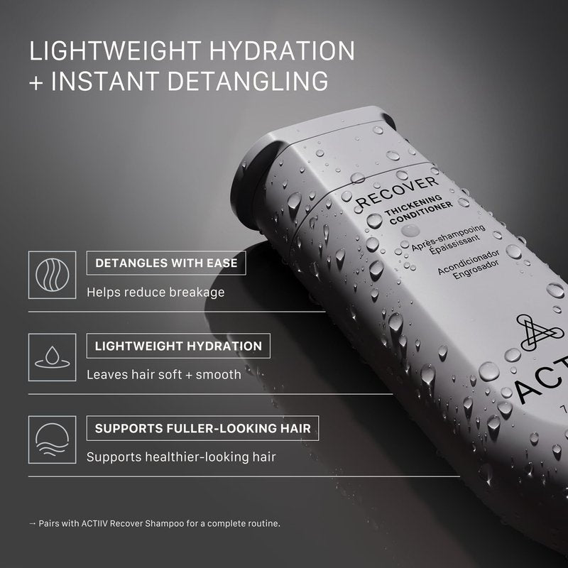 ACTIIV Recover Thickening Conditioner (Unisex) | Supports Optimal Hair Care and Recovery, Strengthens & Hydrates, Promotes Thicker Fuller Hair, Plant-Based, Color-Safe, All Hair Types, 215 mL / 7 oz
