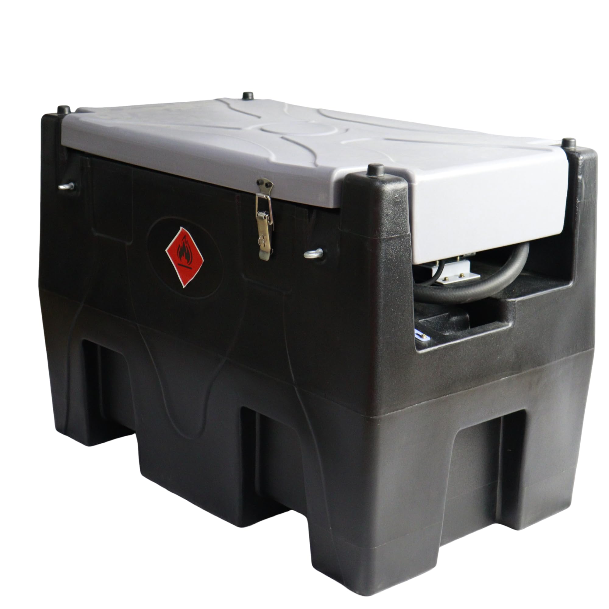 CreFiTech 58 Gal Fuel Transfer Tank, 12 GPM Portable Fuel Tank with 12V Fuel Transfer Pump,PE Diesel Transfer Tank with 13.1ft H