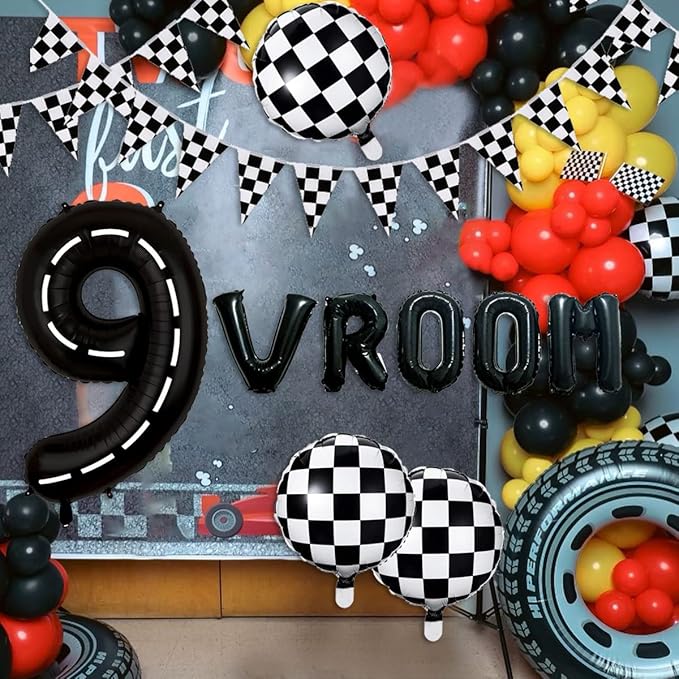 134pcs Race Car Balloon Party Supplies Decorations for Boys - Racing Theme Happy Birthday Racecar Number Balloons Garland Kit With Arch (9)