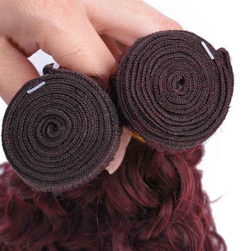 Fabimiya Human Hair Bundles Burgundy 99J Jerry Curly 20 22 24 Inch Bundles Human Hair 100% Unprocessed Burgundy Soft Sewn In Hair with Double Weft for Black Women