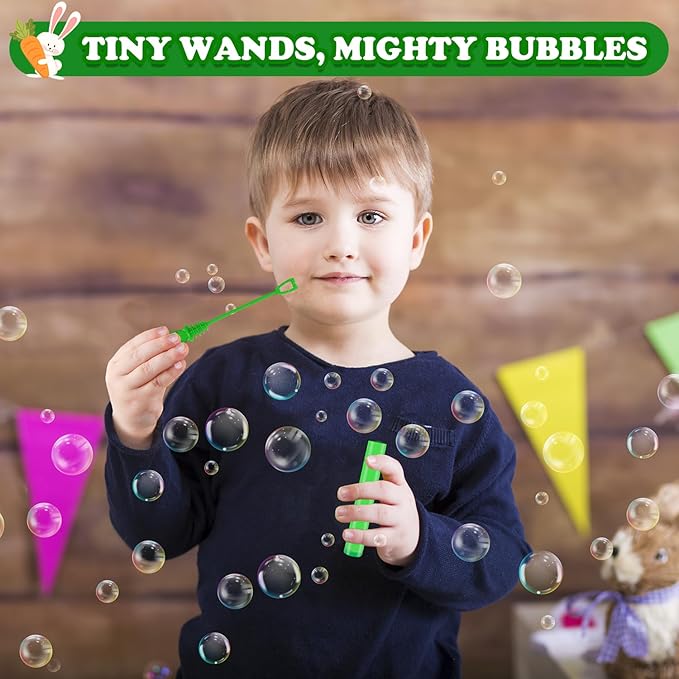 Easter Basket Goodie Bags Stuffers for Kids,32 Pack Mini Bubbles Party Favors for Toddlers,Easter Gift Treat Goody Bags Pinata Fillers,Easter Essentials Stuff Non Candy Classroom Prizes for Boys Girls