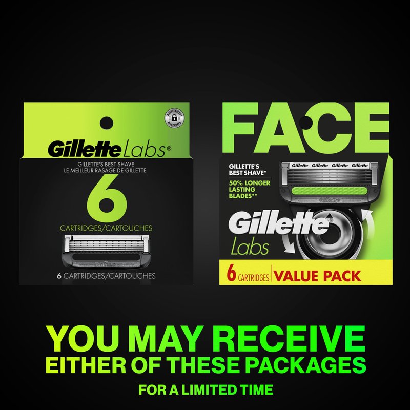 Gillette Labs Razor Blade Shaving Refills for Men, 6 count
