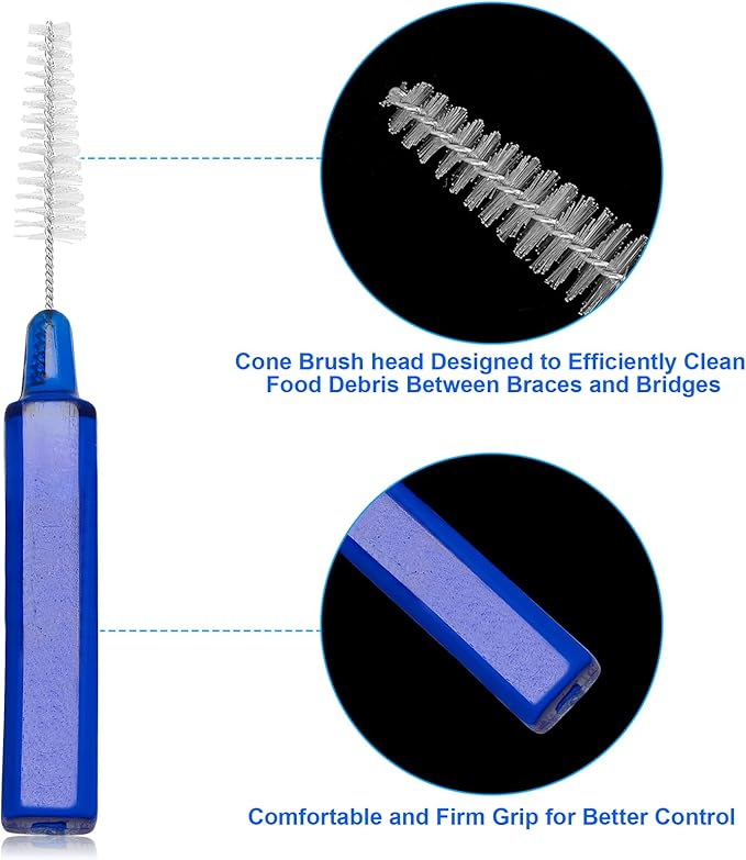 B Rush Interdental Advanced Brush for Braces, Oral Teeth Cleaning, Dental Disposable Soft Flossing Brushpicks Removes Plaque, Tapered Head Reach Both Small Tight Gaps and Wide Spaces (200 Pcs)