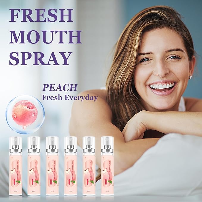 6PCS Oral Breath Spray, Fruit Flavor Mouth Spray Breath Freshener Oral Care, Portable Long Lasting Refreshing Mouth Spray