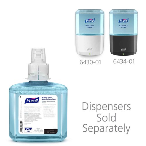 PURELL Brand CLEAN RELEASE Technology (CRT) HEALTHY SOAP Naturally Clean Foam, Fragranced with Essential Oils, 1200 mL Refill for ES6 Soap Dispenser (Pack of 2) - 6471-02 - Manufactured by GOJO, Inc.