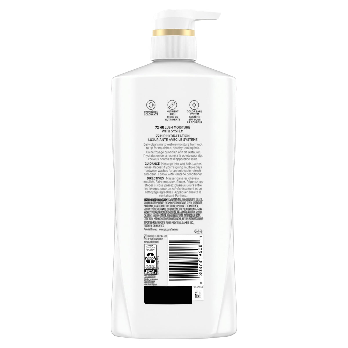 Pantene Shampoo, Daily Moisture Renewal - Pro-V Nutrients for Dry, Color-Treated, Straight to Curly Hair, 72-Hour Hydration & Softness, 27.7 Oz Each, 2-Pack + Miracle Rescue Shot (0.5 Oz)