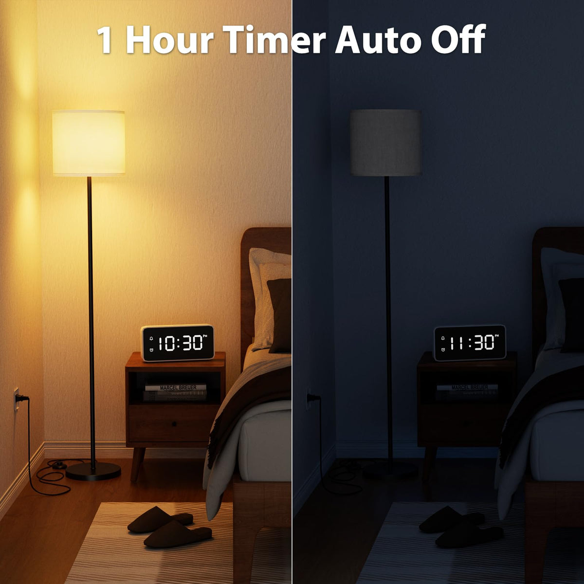 Keepsmile Dimmable Floor Lamps for LivingRoom with 12W LED Bulb,Foot Switch
