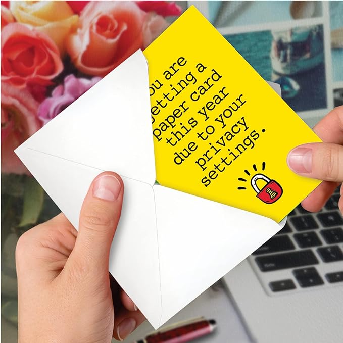 NobleWorks Humorous Birthday Greeting Card with 5 x 7 Inch Envelope (1 Card) BdayPrivacy Settings C8218BDG