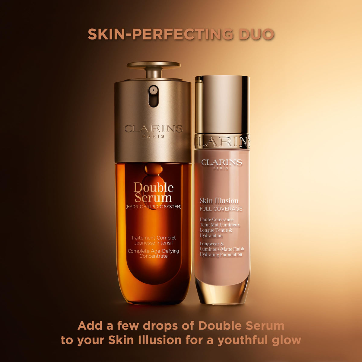 Clarins Skin Illusion Longwear Full Coverage Foundation|Luminous Matte Finish|24H Hold and 24H Hydration|Natural Looking|Transfer, Sweat and Smudge Proof| Contains Hyaluronic Acid|1 Fl Oz, 111N