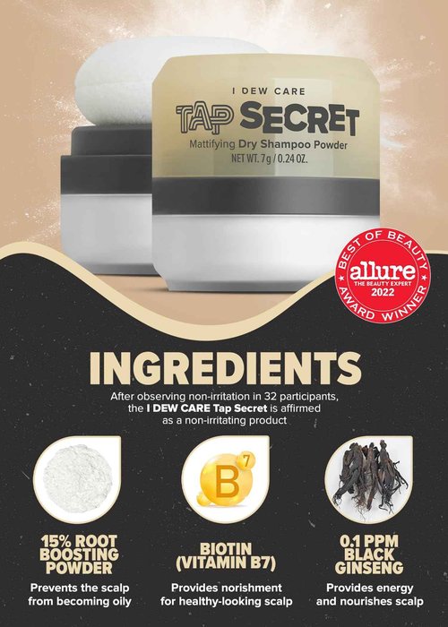 I DEW CARE Dry Shampoo - Tap Secret Trio, 3 Count, 0.81 Oz + Dry Shampoo Powder Refill - Tap Secret Refill, 2 Count Bundle