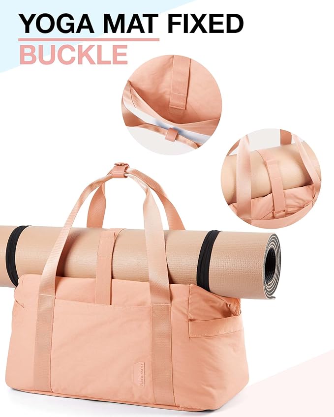 BAGSMART BAGSMART Gym Bag for Women, Carry on Weekender Overnight Bag, Travel Duffel Bags with Trolley Sleeve, Personal Item Travel Bag Tote Bag Workout Dance Bag(Orange,Medium)