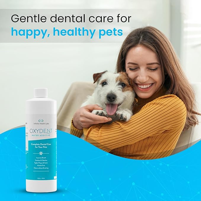 Oxydent Premium Pet Dental Care Solution - Pet Water Additive & Mouthwash for Teeth Cleaning - Eliminate Bad Dog & Cat Bad Breath - Dog Dental Rinse - Fights Tartar & Plaque