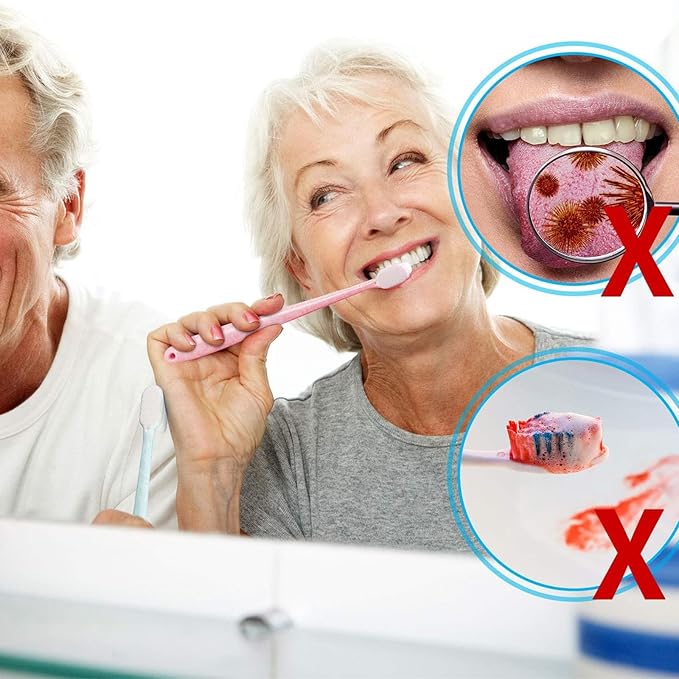 4 Pieces Extra Soft Toothbrushes for Sensitive Gums with 20000 Micro Nano Bristle for Adult Pregnant Gum Recession Elderly Braces, Protect Fragile Gums(Black, White, Pink, Blue)