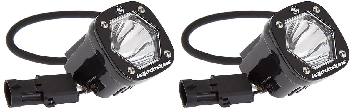 Baja Designs S1 LED Auxiliary Light Pods - Universal Fit with Wiring Harness, 2 LEDs (Spot; Clear)