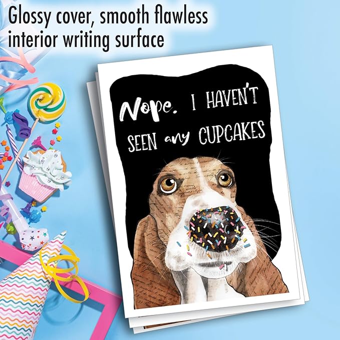 NobleWorks, Pack of 3 Birthday Greeting Cards with Envelopes (1 Design, 3 Each) Dog Antics - Sprinkle Nose C3639ABDG-C3x1