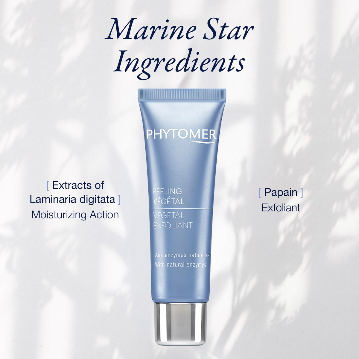 PHYTOMER Vegetal Exfoliant Gentle Face Exfoliating Cream Cleanser | Helps reduce the look of impurities, Refines Skin Texture | Made with Natural Enzymes | Safe for Sensitive Skin (50 ml)