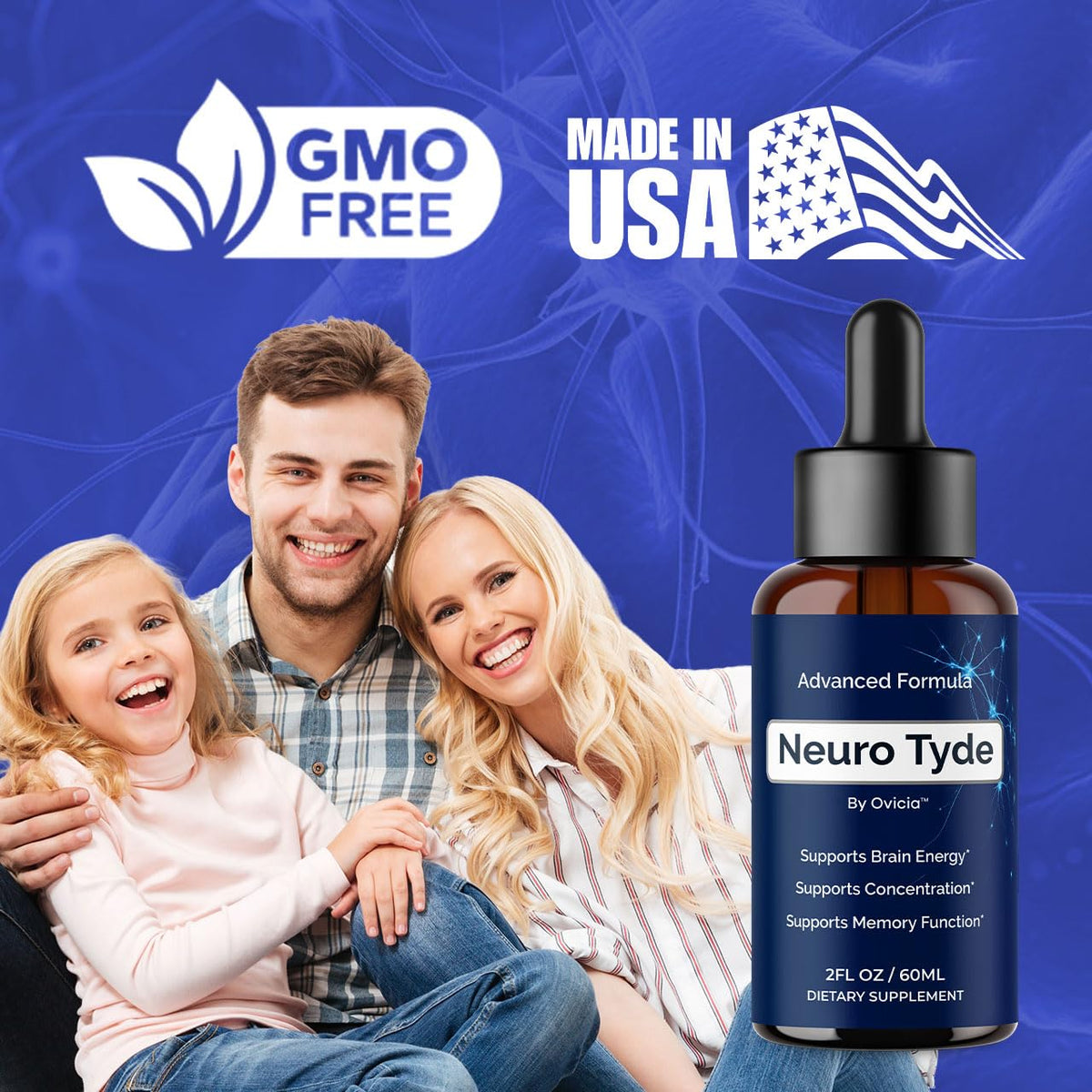 NeuroTyde Drops - Neuro Tyde Support Premium Liquid Advanced Formula, Daily Neurotyde All Natural Ingredients Support Focus Memory for Overall Health & Wellness, 1 Bottle for 1 Month
