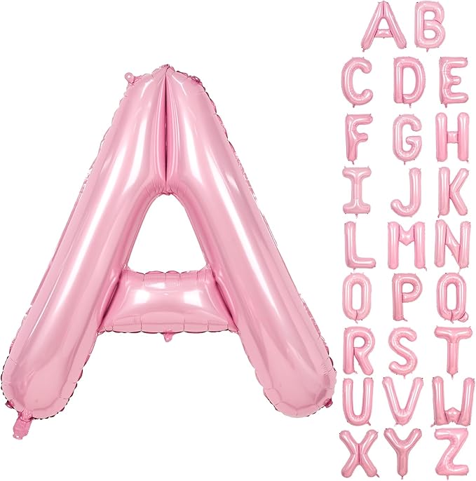 Pink Letter A Balloons,40 Inch A Letter Balloon Light Pink,A to Z Alphabet Helium Custom Letters Balloon for Birthday Anniversary Baby Shower Wedding Party Decorations