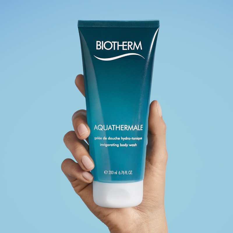 Biotherm Aquathermale Invigorating Body Wash, an Invigorating Shower Gel Suitable for Dry and Sensitive Skin, with Pure Thermal Water and Biotech Plankton for Fresh, Supple and Soft Skin, 6.8 Fl. Oz.