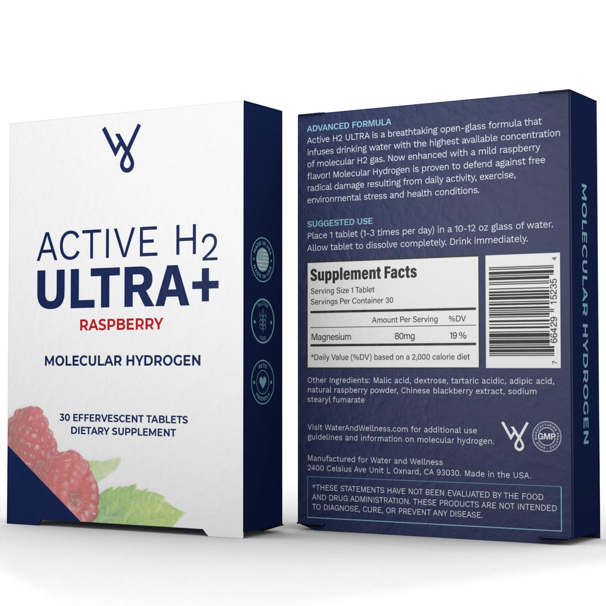 Active H2 Ultra+ Hydrogen Water Tablet, Natural Raspberry. Optimize Health, Support Immunity, and Balance Antioxidants with Benefits of Molecular Hydrogen 30 Servings