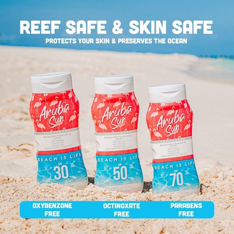 Aruba Sun SPF 70 Sunscreen Lotion 16oz 2-Pack - Reef Act Compliant no 67 Octinoxate & Oxybenzone Free - Sun Screen Broad Spectrum UVA/UVB - Sunscreen Waterproof and Non-Greasy