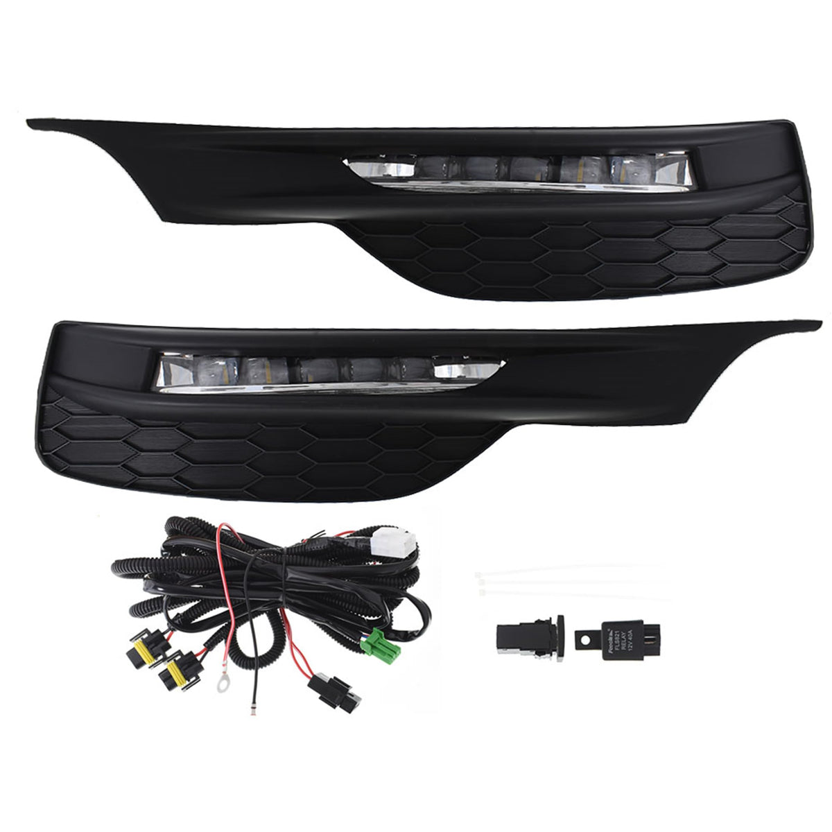 Thomletha Left and Right Front Fog Lights Assembly Replacement for Accord Sedan 4Dr 2016 2017 with Bezel Wiring Harness and Swit