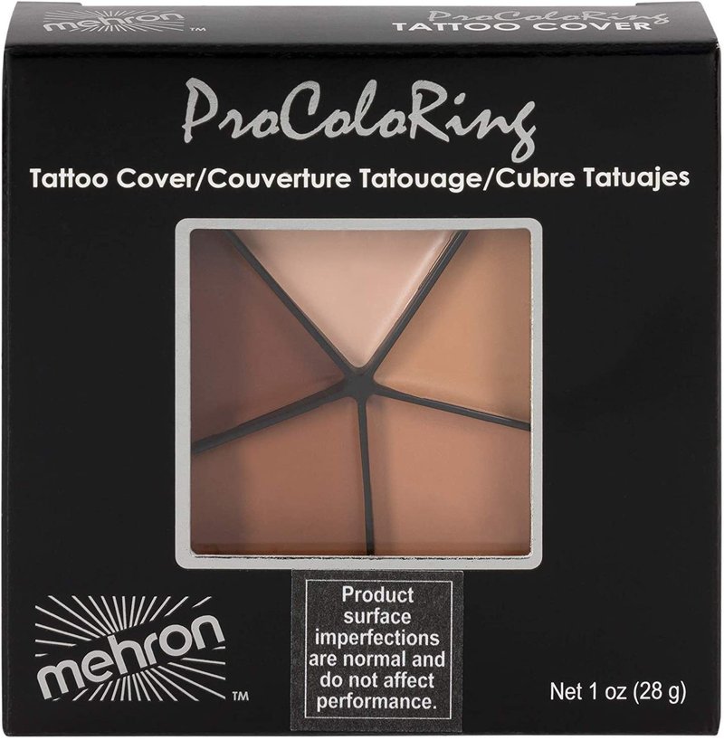 Mehron Makeup Tattoo Cover ProColoRing | 5 Color Wheel Pro Color Ring | Tattoo Cover Up Makeup | Concealer | Made in the USA
