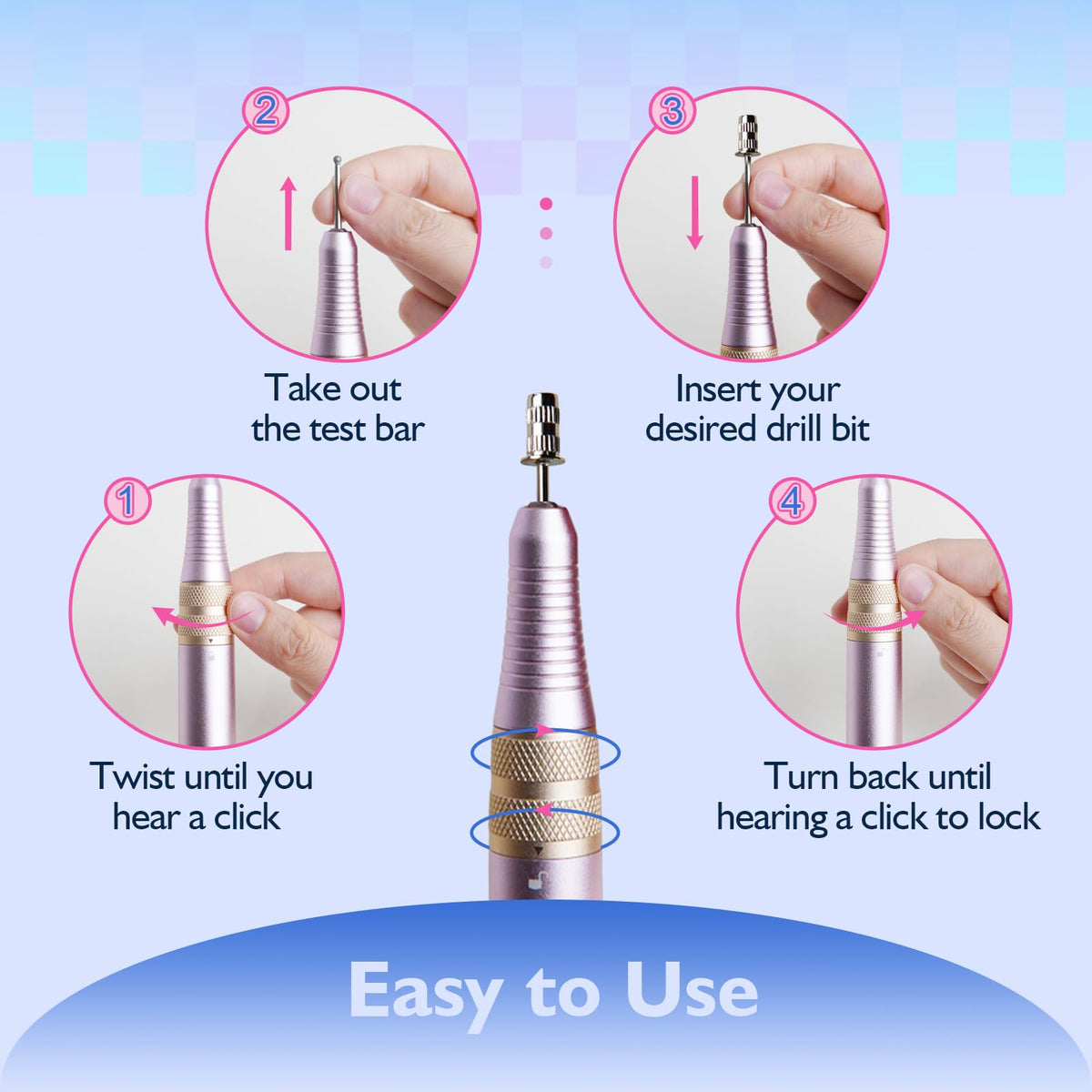 Goodoo Portable Nail Drill Electric File, Professional Rechargeable Nail Drill 35000 RPM with LCD Display for Acrylic Gel Nail, Manicure Pedicure Polishing Nail Grinder for Salon Home Use