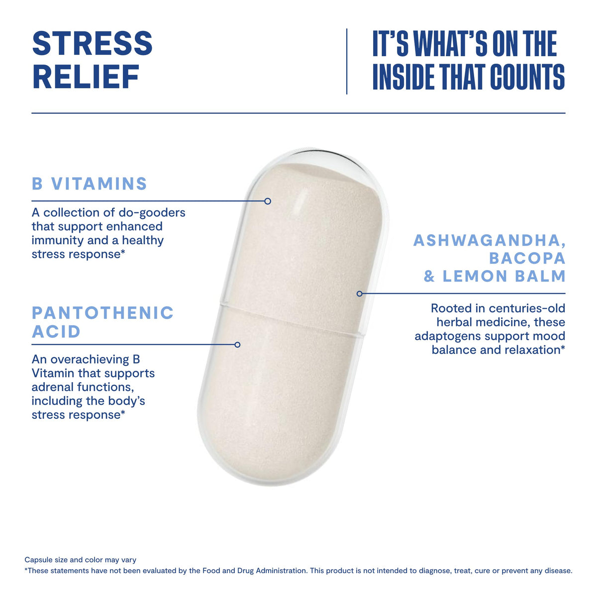 Habit Stress Relief Supplement 2 Pack (120 Capsules) - New Look, Supports Relaxation & Mood Balance, Vitamin B, Adaptogens, Lemon Balm, Calming, Vegan, Non-GMO