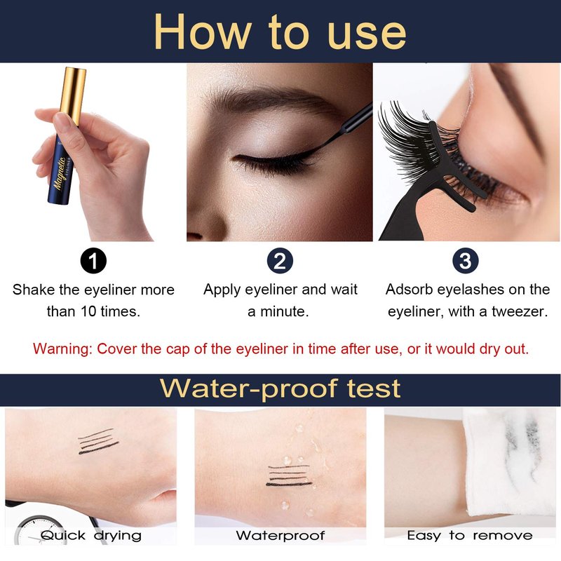 7C SevenCrown Magnetic Eyelashes with Eyeliner Kit - Magnetic Lashes Natural Looking,Upgraded Long Lasting,10 Pairs 3D Reusable 5 Magnet False Eyelashes with Applicator, Easy to Apply.