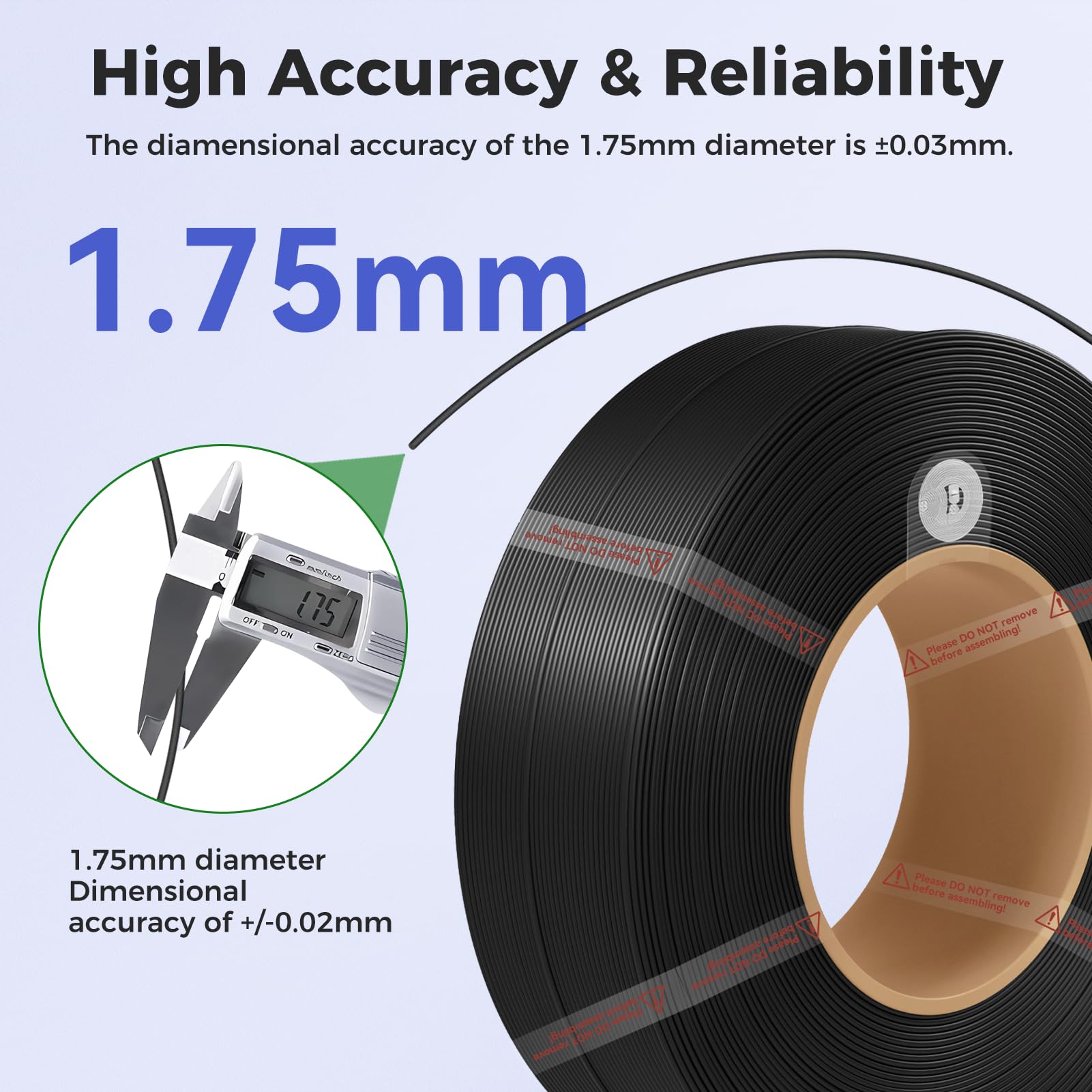 Bamboo PETG Basic Refill Filament 1.75mm 1 KG (2.2lbs) with RFID for Bambu Lab A1/X1/P1 Series 3D Printers,Strong Toughness,Outdoor Use,3D Printing Filament,No Spool, +/- 0.03mm (Misty Blue 30108)