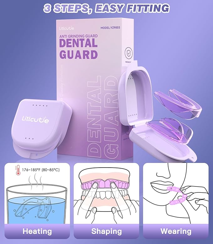 Litlcutie Mouth Guard for Women,2 Sizes (4 Pack) Mouth Guard for Grinding Teeth at Night,Night Guards for Sleeping