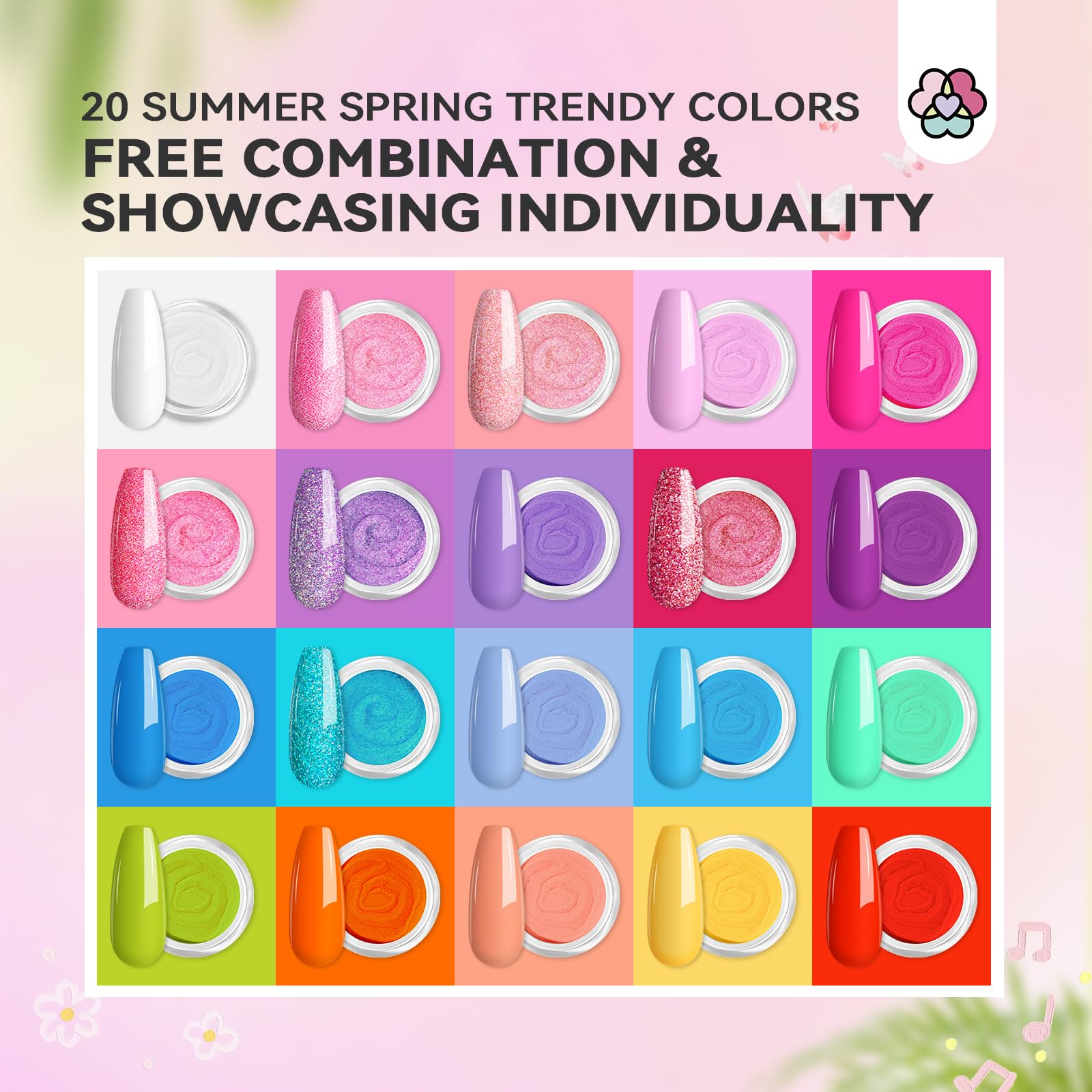SAVILAND Dip Powder Nail Kit with Drill - 20 Colors Summer Neon Dip Nails Powder Starter Kit with Everything Dip Liquid Dipping System Base Top Coat Activator Manicure Art Salon DIY Christmas Gift