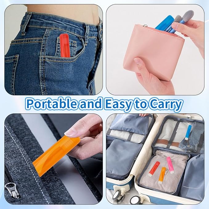 Travel Toothbrush 4PCS Travel Toothbrush Set Mini Toothbrushes Small Tooth Brush Portable Travels Size Toothbrushes Folding Traveling Tooth Brush with Case Individually Wrapped for Home Camping Hiking