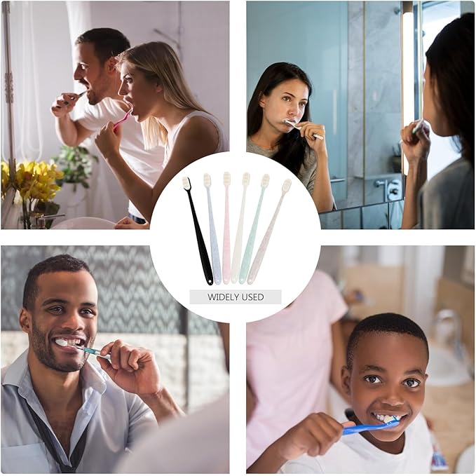 6pcs Soft Bristle Toothbrushes for Adults Extra Soft Manual Toothbrushes with Ergonomic Anti-Slip Handle Gentle Gums Deep Cleaning for Plaque and