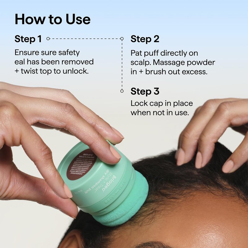 Briogeo Style + Treat Tinted Dry Shampoo Puff | Non-Aerosol & Talc-Free Root Touch-Up & Oil Absorption | Volumizing Powder| Vegan & Cruelty-Free | 0.5 oz
