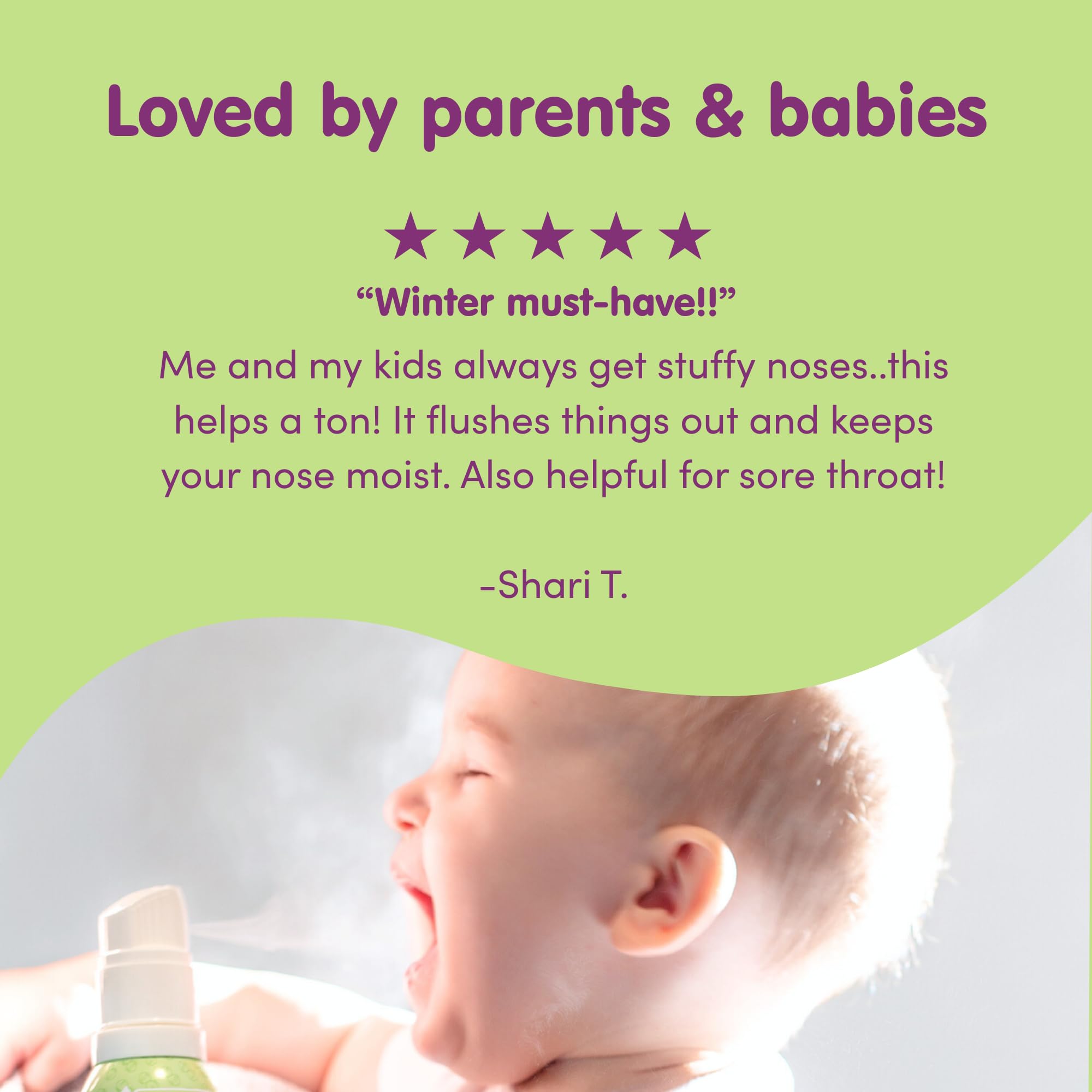 Boogie Micro-Mist Saline Inhaler, Baby Nose Congestion Relief, Nasal Spray for Kids, Pediatrician Recommended, 1.7oz Unscented - Pack of 1
