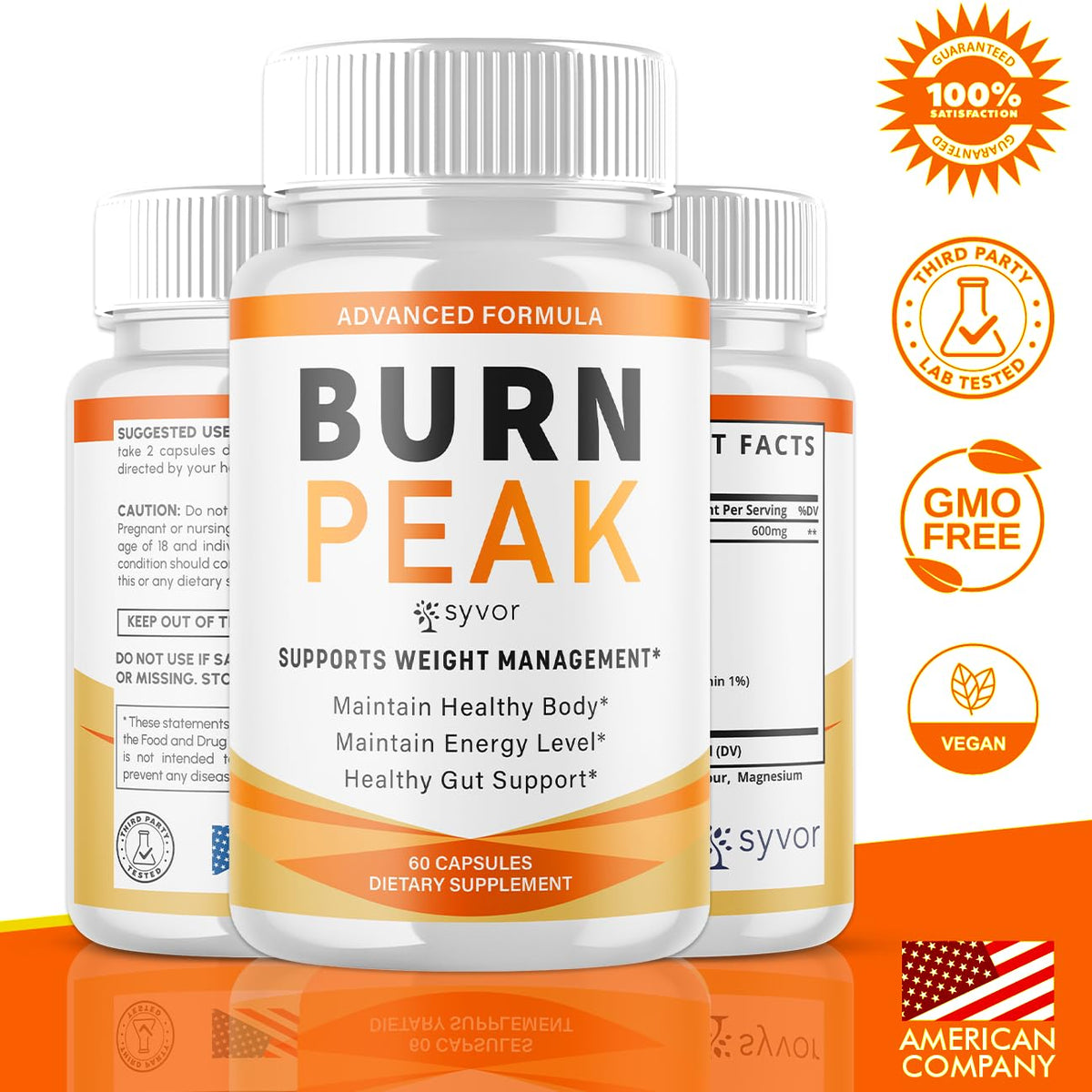 (3 Pack) Burn Peak Capsules, Official Burnpeak Pink Salt Pills with All Natural Ingredients, Advanced BurnPeak Health Supplement with Premium Vitamins for Active Lifestyle Support (180 Capsules)