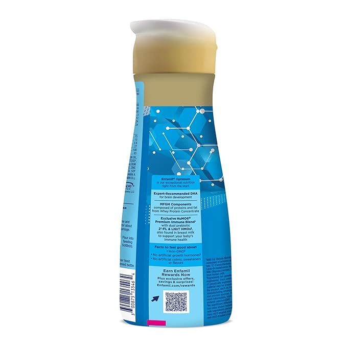 Enfamil Optimum Baby Formula, Our Closest Formula to Breast Milk, Brain Building DHA, Dual Prebiotics, Infant Formula Ready-to-Feed, Baby Milk, 32 oz RTU (Pack of 4)