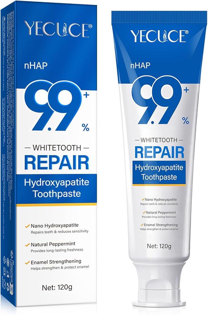 9.9% Hydroxyapatite Toothpaste, (Fluoride Free) Nano Hydroxyapatite Toothpaste for Enamel Protection and Tooth Strengthening –Gentle Mint, Fresh Breath, Daily Use for Oral Health