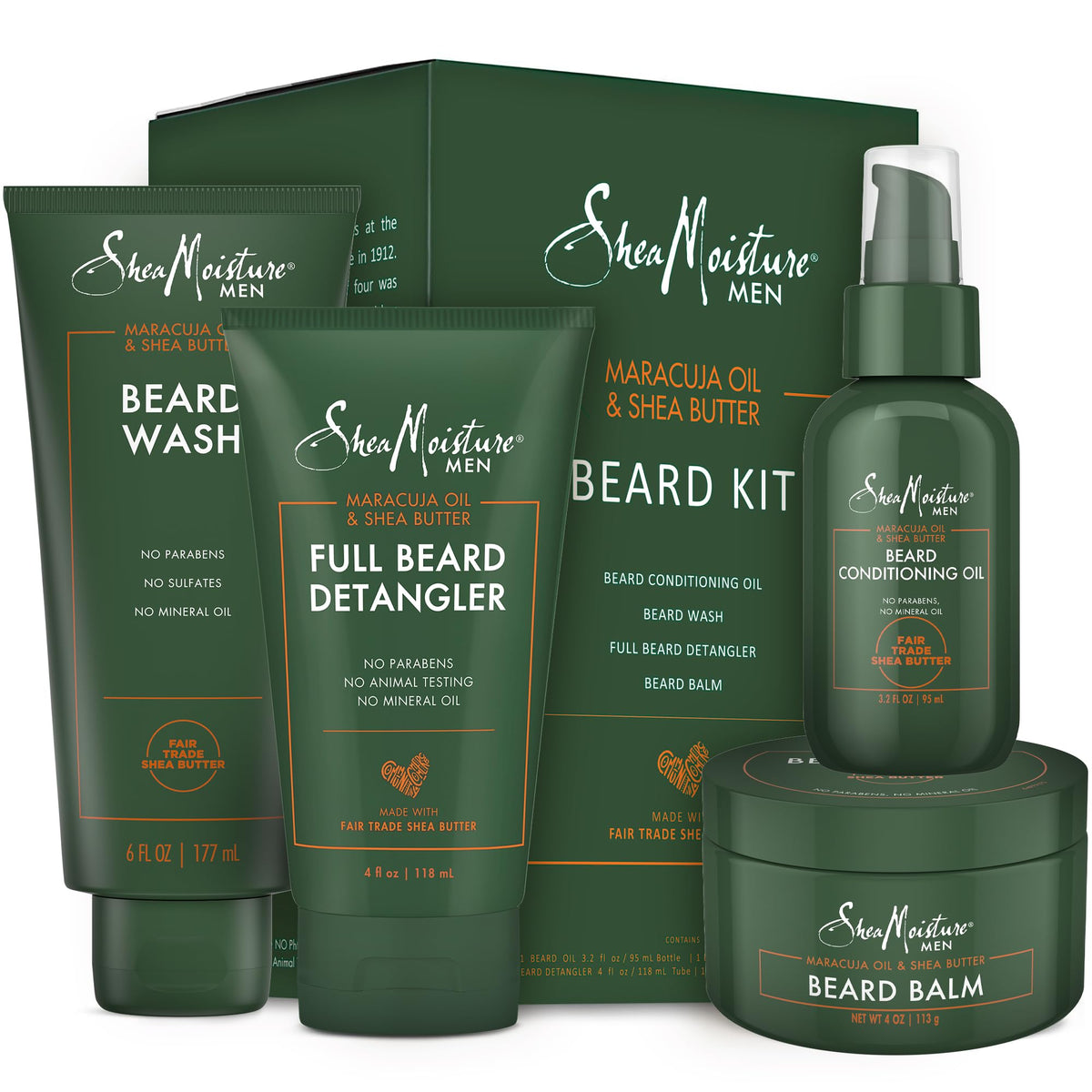 SheaMoisture Beard Kit (Wash, Oil, Detangler & Balm), Gifts for Men