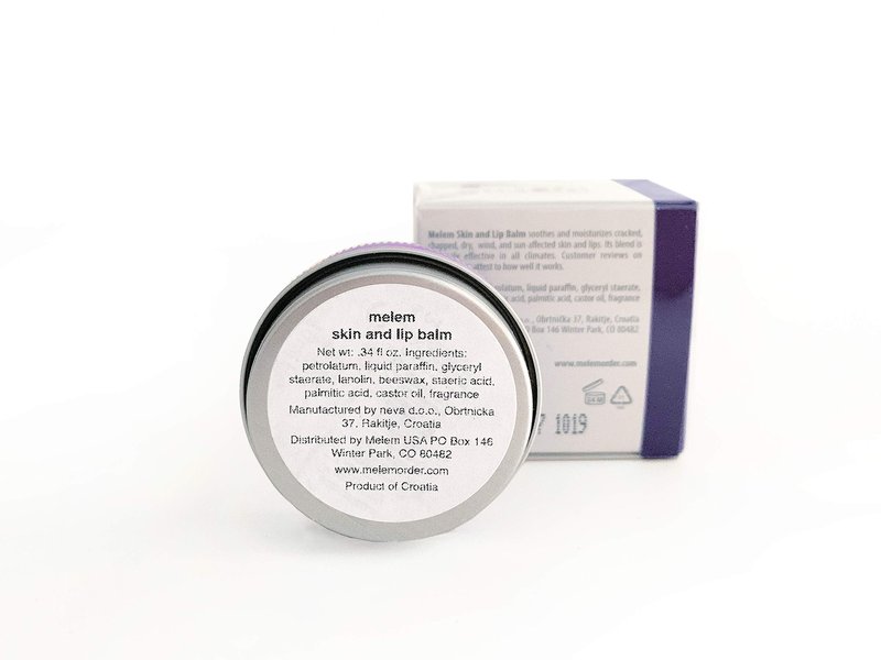 Melem Skin and Lip Balm with Lanolin, Moisturizes Dry, Chapped and Cracked Skin and Lips, 6 Mini Tins (each .34 oz.)