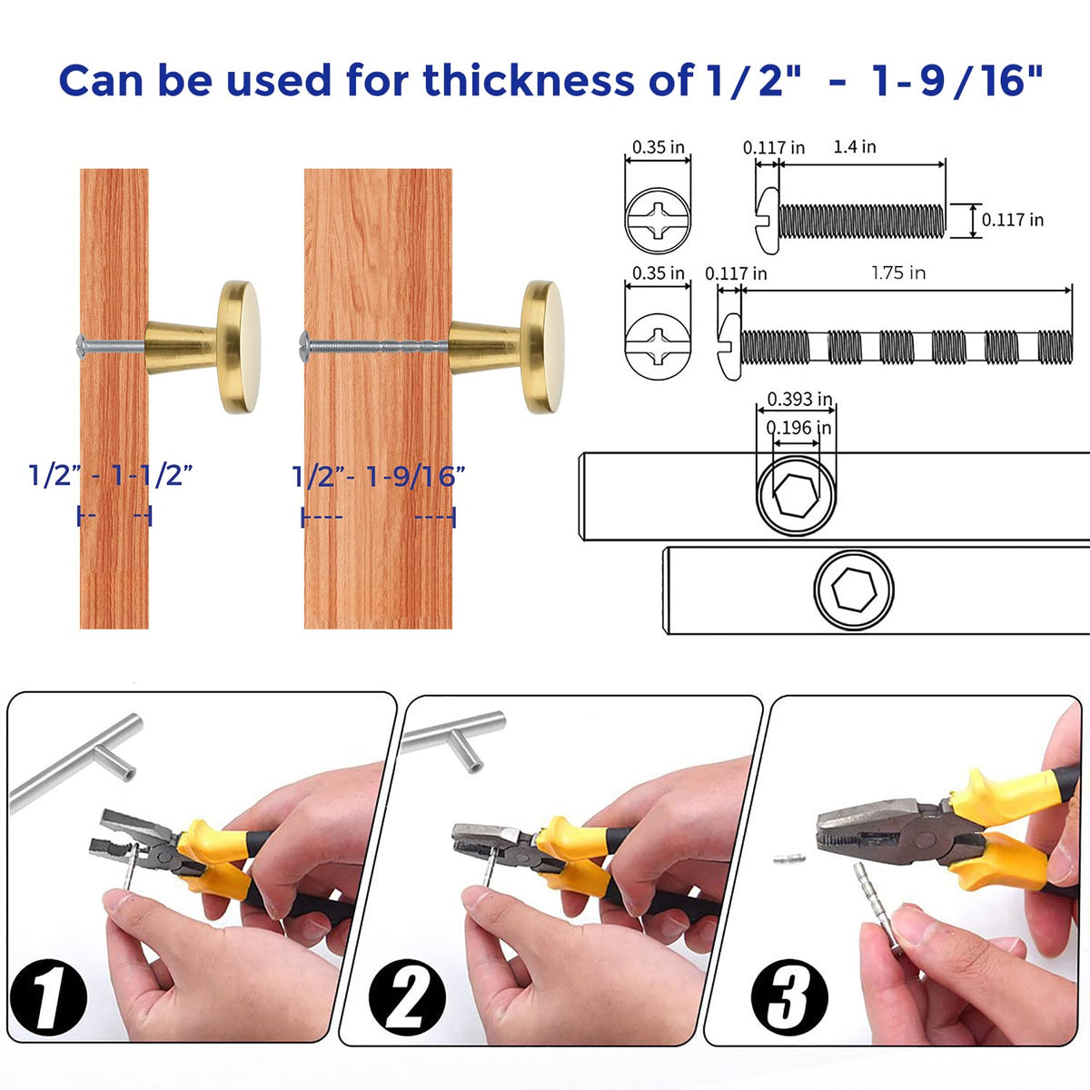 Ravinte 30 Pack Solid Knobs Kitchen Cabinet Round Pulls Dresser Handles Gold Cupboard Hardware Brushed Brass Door Drawer Knobs