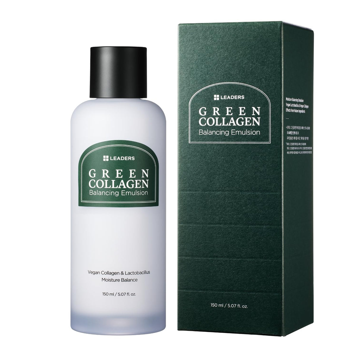 LEADERS Green Collagen Balancing Emulsion – Hydrating Emulsion to Balance Skin's Oil and Moisture Levels & Helps Hydrate Dry Skin, Gentle Plant Based Formula – 150ml