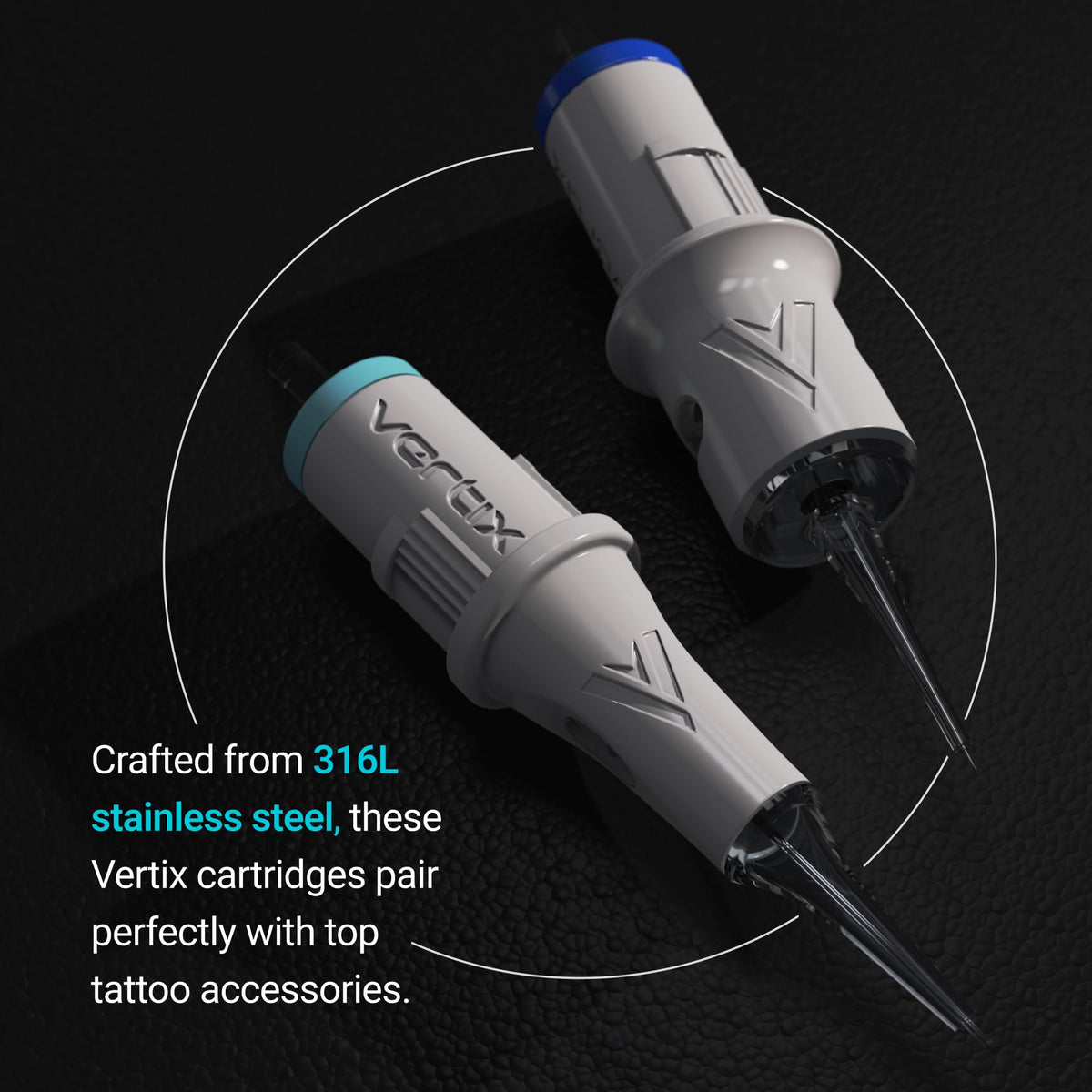 Vertix - Pico Membrane Cartridge Tattoo Needles - 9 Sloped - 0.25mm Long Taper - Maximize Ink Flow & Saturation (20 Count)